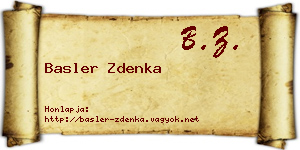 Basler Zdenka névjegykártya
